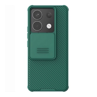 Xiaomi Poco X6 5G NILLKIN CAMSHIELD PRO szilikon telefonvédő ütésállóság, csíkos, SÖTÉTZÖLD