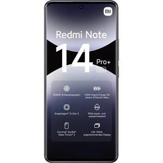 Xiaomi Redmi Note 14 Pro+ 256GB Dual SIM okostelefon fekete (Midnight Black)
