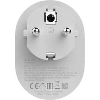 Xiaomi Smart Plug 2 smart home 1db villásdugó CEE 7/3 (EU) smart plug fehér