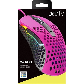 Xtrfy M4 RGB optikai USB gaming egér rózsaszín