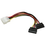 OEM Molex Power 4pin -> 2 SATA Power M/F tápkábel