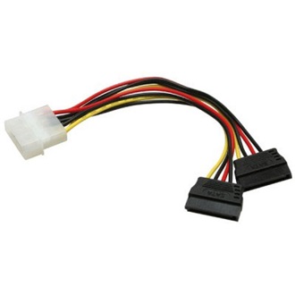 OEM Molex Power 4pin -> 2 SATA Power M/F tápkábel