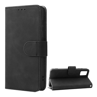 ZTE Blade A31 Gigapack tok álló, bőr hatású FLIP, asztali tartó, FEKETE