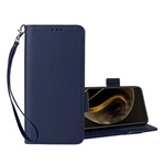 ZTE Blade A34 4G Gigapack Tok álló, bőr hatású FLIP, prémium + kézpánt, SÖTÉTKÉK