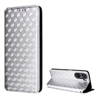 ZTE Blade V40 Design Gigapack Tok álló, bőr hatású FLIP, prémium, EZÜST