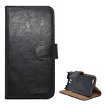 ZTE Kis II Max Gigapack tok álló, bőr hatású FLIP, asztali tartó, FEKETE