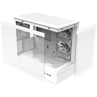 Zalman P30 WHITE V2 táp nélküli ablakos MT Mini Tower számítógépház fehér