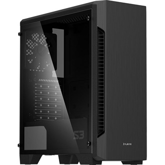 Zalman S3 TG táp nélküli ablakos Mid Tower számítógépház fekete