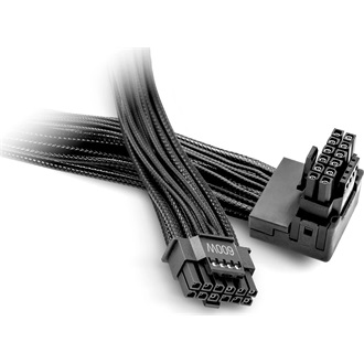 be quiet! CHR-7710 12V-2x6 Power 16pin PCIe 12VHPWR - Power 16pin PCIe 12VHPWR M/M tápkábel hosszabbító 0.7m fekete 90°