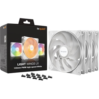 be quiet! LIGHT WINGS LX 140mm high-speed White Triple-Pack rendszerhűtő ventilátor kit fehér