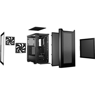 be quiet! Pure Base 501 Airflow Window táp nélküli ablakos Mid Tower számítógépház fekete