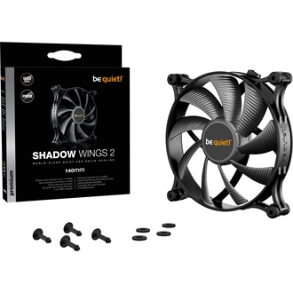 be quiet! Shadow Wings 2 140mm PWM rendszerhűtő ventilátor fekete