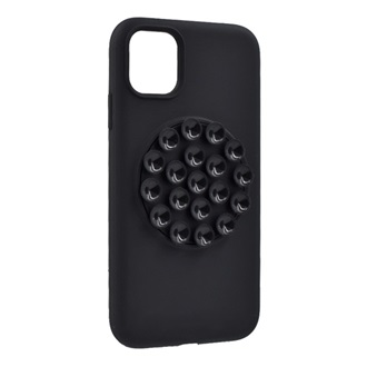 iPhone 11 GIGAPACK Szilikon telefonvédő matt, tapadókorong, FEKETE