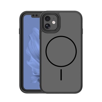 iPhone 11 GIGAPACK Szilikon telefonvédő műanyag hátlap, MagSafe, FEKETE