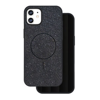 iPhone 11 GIGAPACK Szilikon telefonvédő műanyag hátlap, csillogó, FEKETE