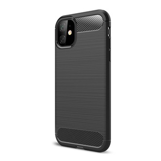 iPhone 11 GIGAPACK szilikon telefonvédő ütésállóság, karbon minta, FEKETE