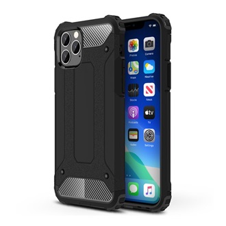 iPhone 11 Pro Max Gigapack Defender szilikon telefonvédő ütésállóság, fémhatás, FEKETE