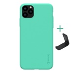 iPhone 11 Pro Max NILLKIN SUPER FROSTED műanyag telefonvédő gumírozott, érdes felület + asztali tartó, CYAN