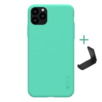 iPhone 11 Pro Max NILLKIN SUPER FROSTED műanyag telefonvédő gumírozott, érdes felület + asztali tartó, CYAN