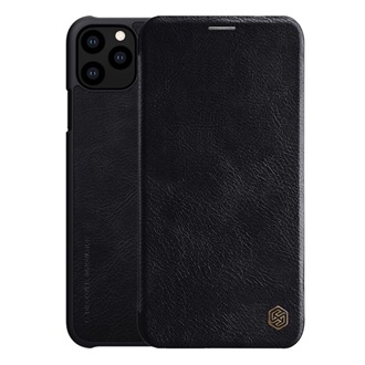 iPhone 11 Pro NILLKIN QIN tok álló, bőr hatású FLIP, kártyazseb, FEKETE
