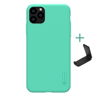 iPhone 11 Pro NILLKIN SUPER FROSTED műanyag telefonvédő gumírozott, érdes felület + asztali tartó, CYAN