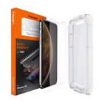iPhone 11 SPIGEN EZ FIT képernyővédő üveg 2.5D, 9H + segédkeret, ÁTLÁTSZÓ
