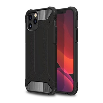 iPhone 12 GIGAPACK Defender szilikon telefonvédő ütésállóság, fémhatás, FEKETE