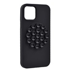 iPhone 12 Pro / 12 GIGAPACK Szilikon telefonvédő matt, tapadókorong, FEKETE