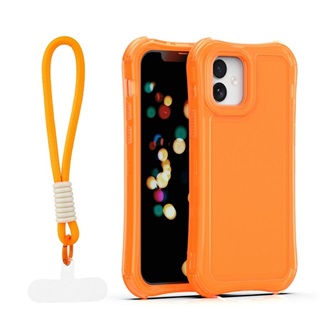 iPhone 12 Pro / 12 GIGAPACK Szilikon telefonvédő ütésállóság, műanyag hátlap + kézpánt, NARANCSSÁRGA