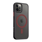 iPhone 12 Pro / 12 TACTICAL MAGFORCE HYPERSTEALTH 2.0 szilikon telefonvédő ütésállóság, MagSafe, FEKETE/PIROS