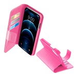 iPhone 12 Pro CELLULARLINE BOOK AGENDA tok álló, bőr hatású FLIP, RFID, RÓZSASZÍN