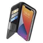 iPhone 12 Pro Max CELLULARLINE BOOK AGENDA tok álló, bőr hatású FLIP, RFID, FEKETE