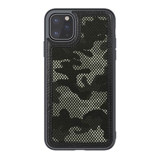 iPhone 12 Pro Max NILLKIN CAMO műanyag telefonvédő bőr hatású, terep minta, FEKETE