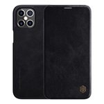 iPhone 12 Pro Max NILLKIN QIN tok álló, bőr hatású FLIP, kártyazseb, FEKETE