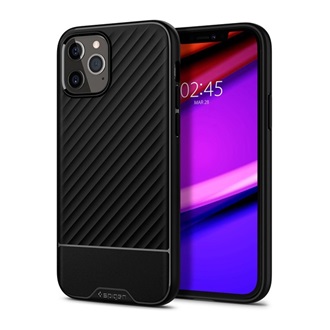 iPhone 12 Pro Max SPIGEN CORE ARMOR szilikon telefonvédő ütésállóság, csíkos, FEKETE