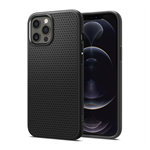 iPhone 12 Pro Max SPIGEN LIQUID AIR szilikon telefonvédő ütésállóság, rombusz, FEKETE