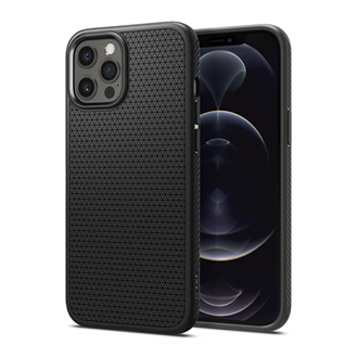 iPhone 12 Pro Max SPIGEN LIQUID AIR szilikon telefonvédő ütésállóság, rombusz, FEKETE