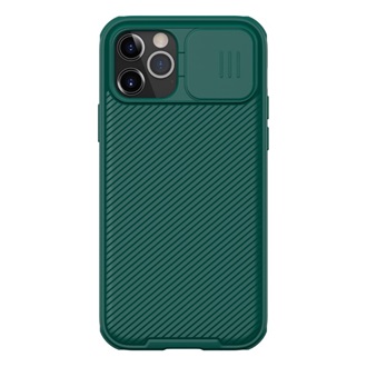 iPhone 12 Pro NILLKIN CAMSHIELD PRO szilikon telefonvédő ütésállóság, csíkos, SÖTÉTZÖLD