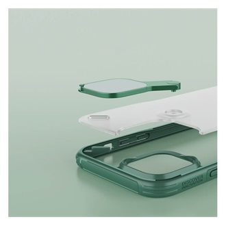 iPhone 12 Pro NILLKIN CYCLOPS műanyag telefonvédő ütésállóság, kitámasztó, PIROS