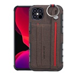 iPhone 12 mini Gigapack szilikon telefonvédő ütésállóság, textil hátlap + kézpánt, BARNA