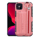 iPhone 12 mini Gigapack szilikon telefonvédő ütésállóság, textil hátlap + kézpánt, RÓZSASZÍN