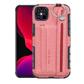 iPhone 12 mini Gigapack szilikon telefonvédő ütésállóság, textil hátlap + kézpánt, RÓZSASZÍN