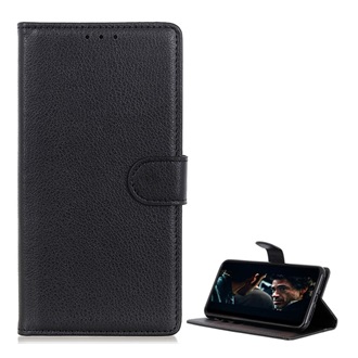 iPhone 12 mini Gigapack tok álló, bőr hatású FLIP, prémium, FEKETE