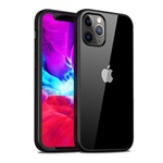 iPhone 12 mini IPAKY szilikon telefonvédő ütésállóság, akril hátlap, FEKETE