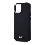 iPhone 13 DKNY PLAIN SILVER LOGO MAGSAFE szilikon telefonvédő ütésállóság, MagSafe, FEKETE