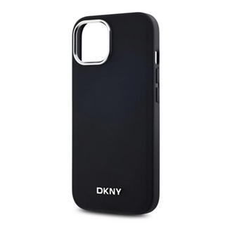 iPhone 13 DKNY PLAIN SILVER LOGO MAGSAFE szilikon telefonvédő ütésállóság, MagSafe, FEKETE