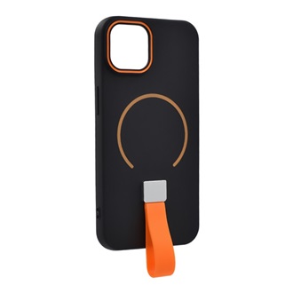 iPhone 13 GIGAPACK Szilikon telefonvédő mikrofiber plüss belső, MagSafe, FEKETE