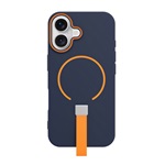 iPhone 13 GIGAPACK Szilikon telefonvédő mikrofiber plüss belső, MagSafe, SÖTÉTKÉK