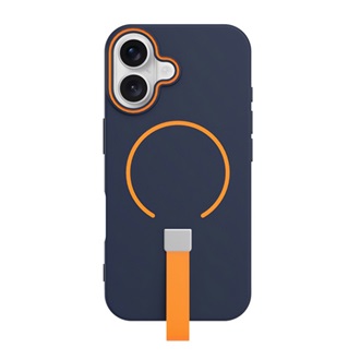 iPhone 13 GIGAPACK Szilikon telefonvédő mikrofiber plüss belső, MagSafe, SÖTÉTKÉK