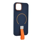 iPhone 13 GIGAPACK Szilikon telefonvédő mikrofiber plüss belső, MagSafe, SÖTÉTKÉK